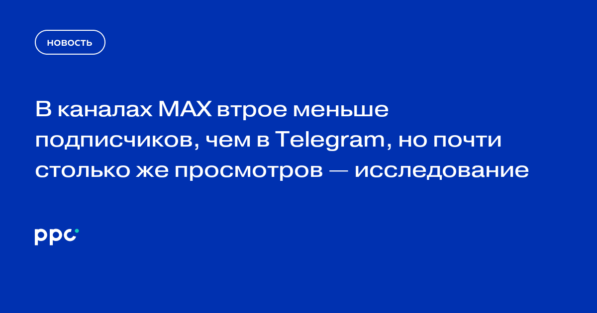 В каналах MAX втрое меньше подписчиков, чем в Telegram, но почти столько же просмотров — исследование