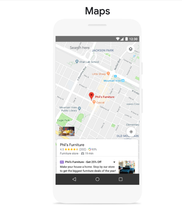 Новый формат рекламы в Google Картах