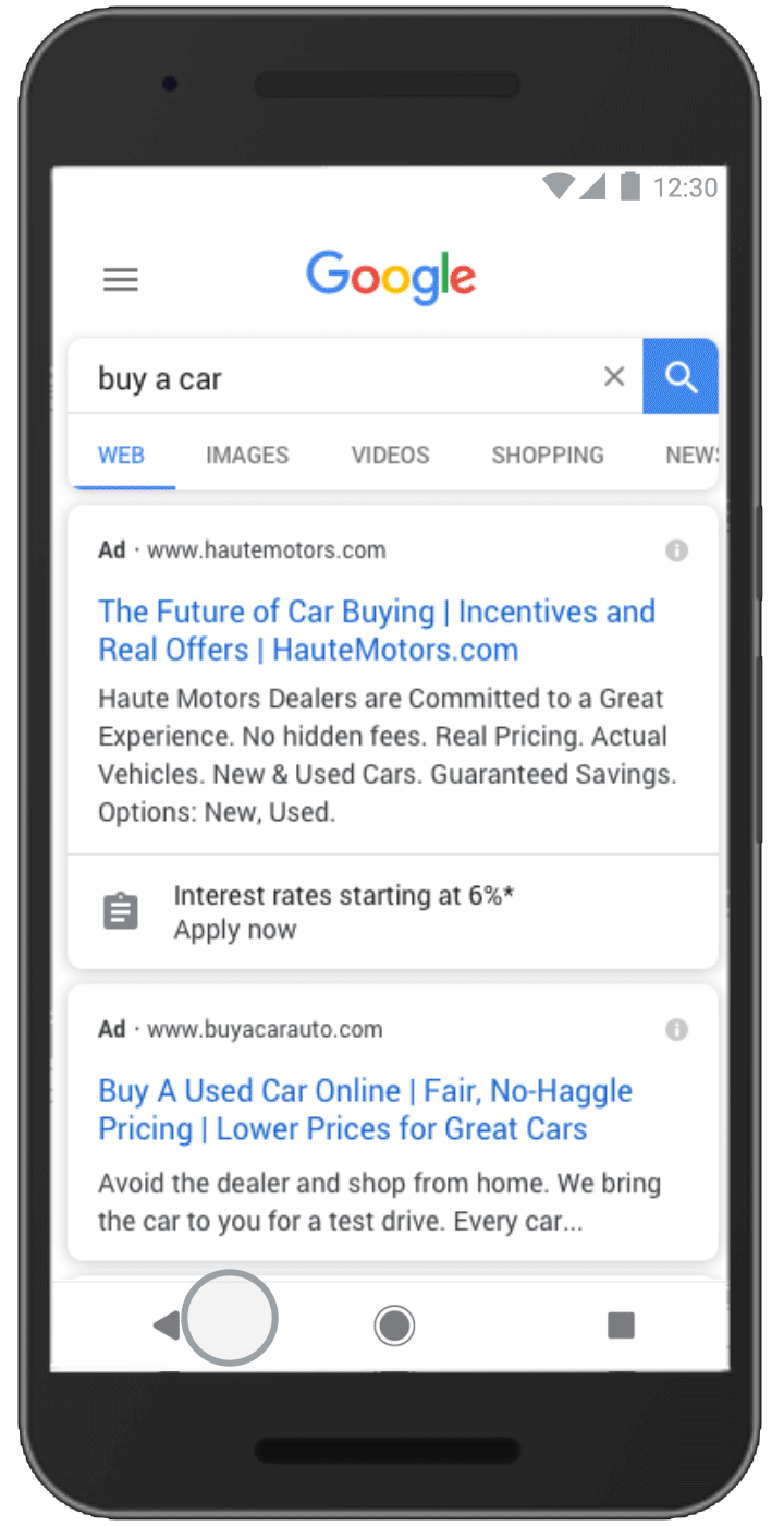 Интерфейс Google Ads: расширение для сбора заявок