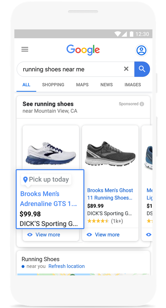 Поиск Google: формат Local inventory ads 