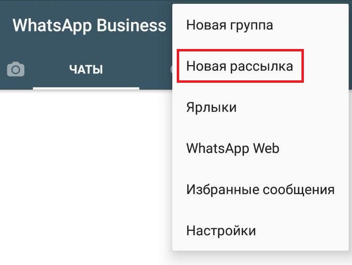 Создание новой рассылки в WhatsApp Business