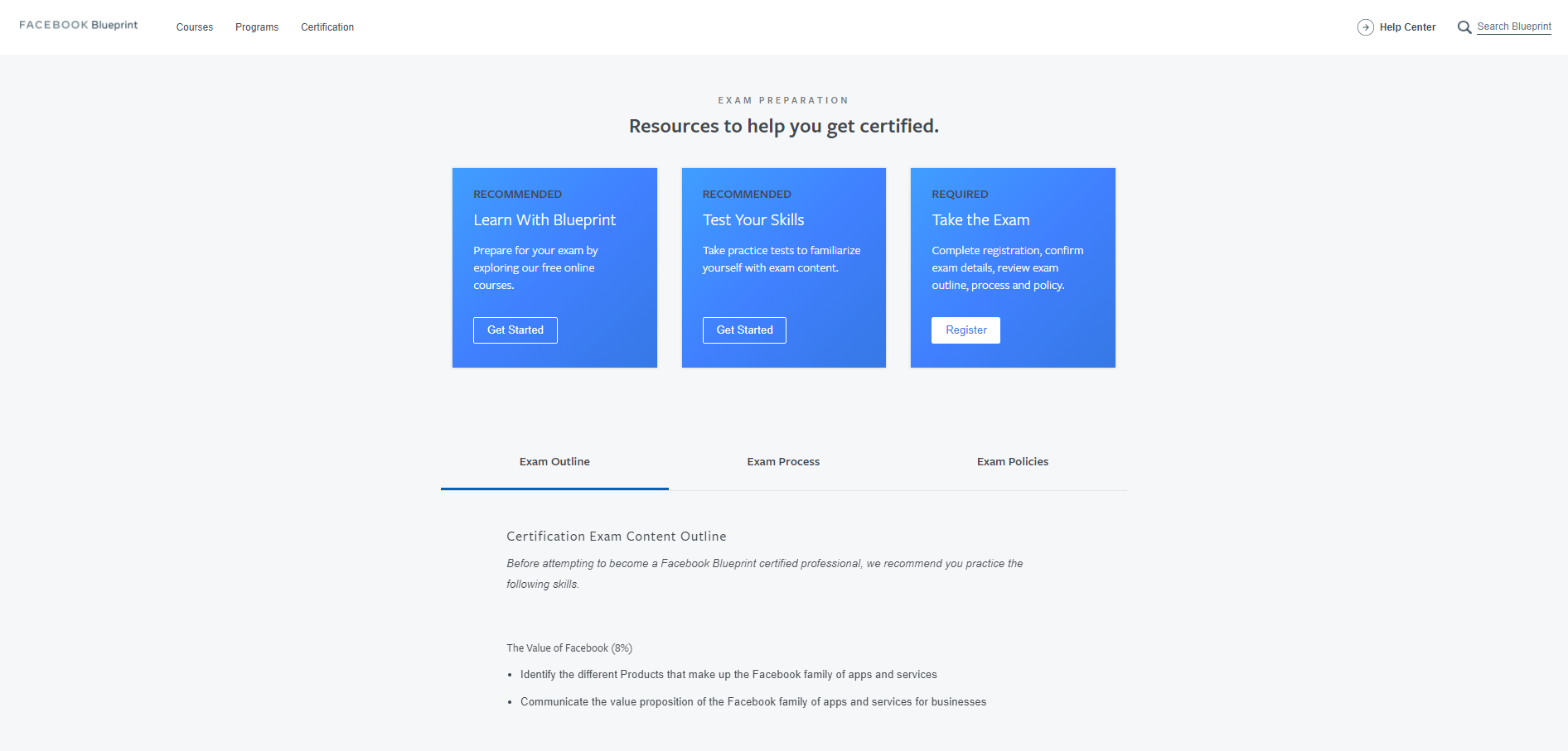 Facebook Blueprint - начало сертификации