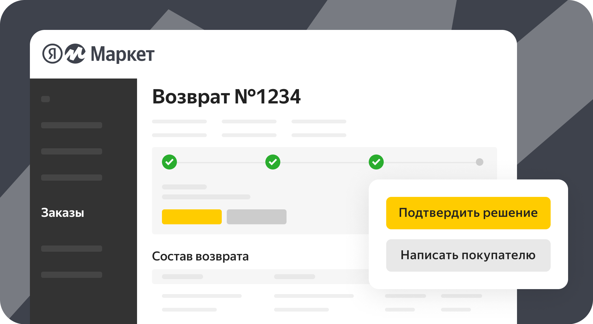 Возврат на Яндекс.Маркете