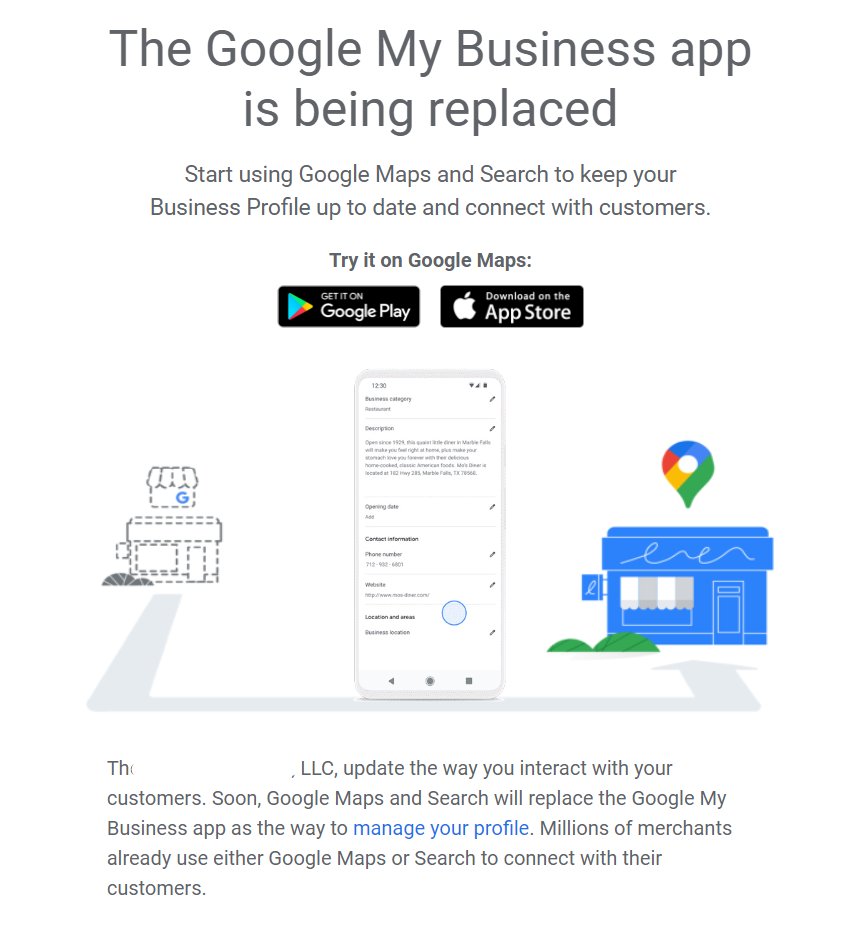 Google отключит приложение «Google Мой бизнес»