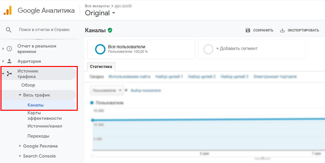 Отчет в Universal Analytics
