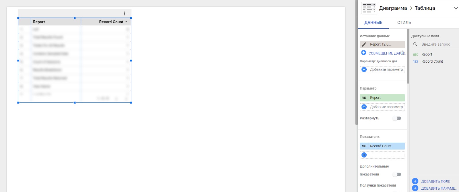 Таблица с историческими данными UA в GDS