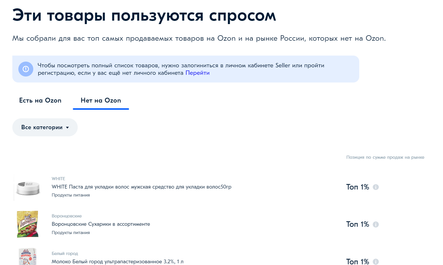 Нет на Ozon
