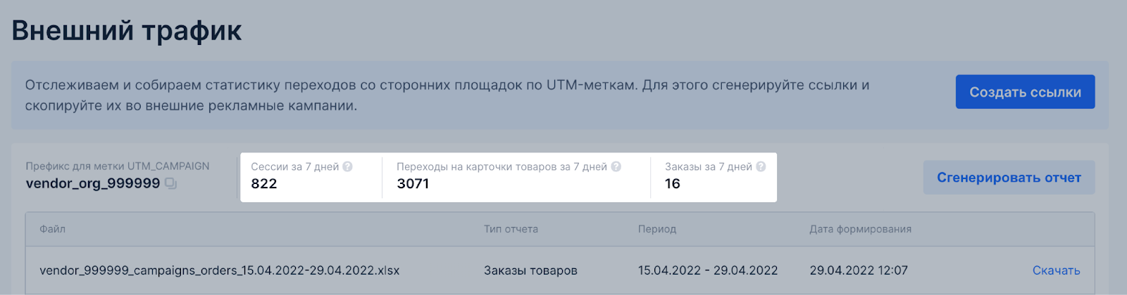 «Продажи на маркетплейсах» Директа для Озона