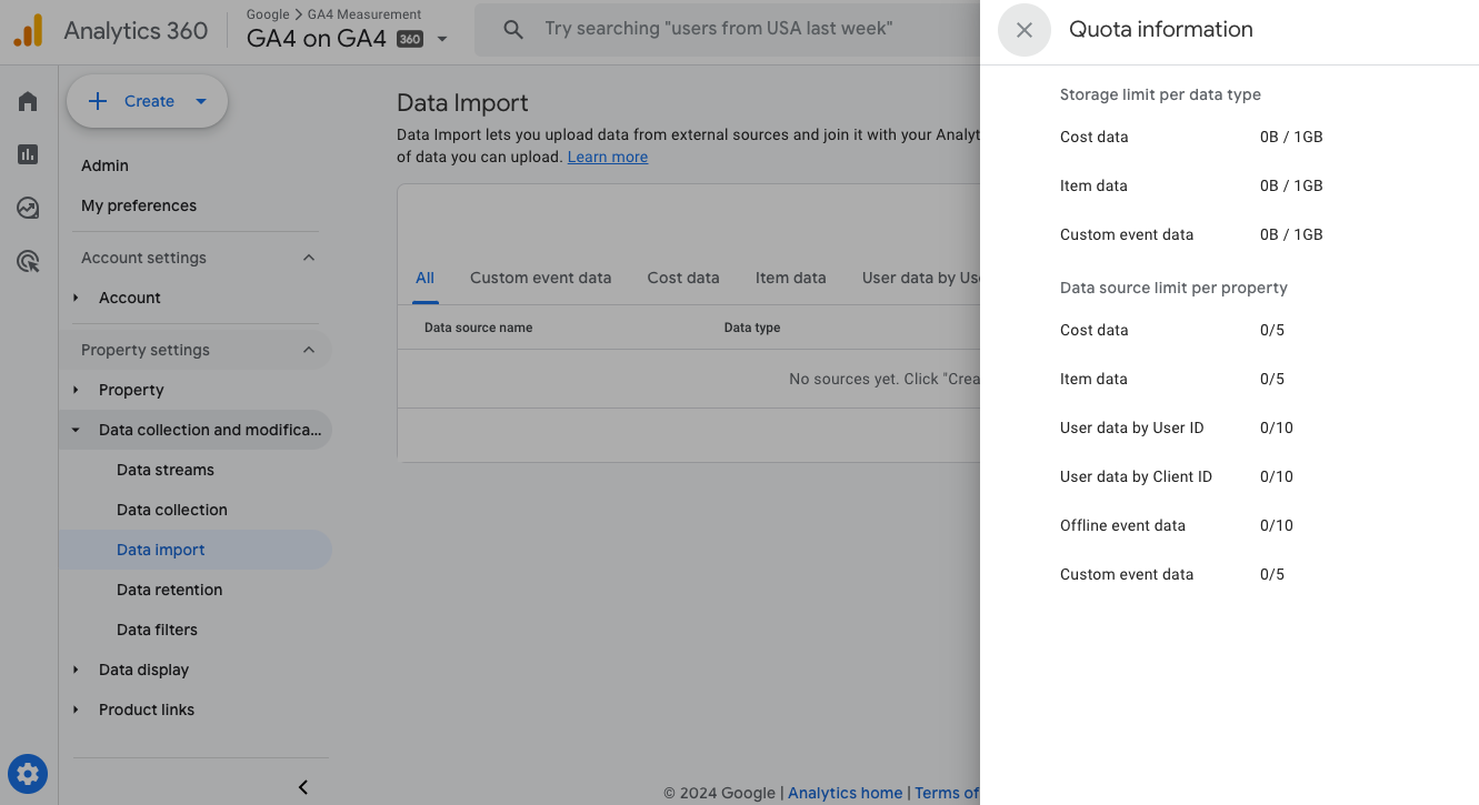 Где посмотреть импорт данных GA4 / ГА4 / Google Analytics 4 
