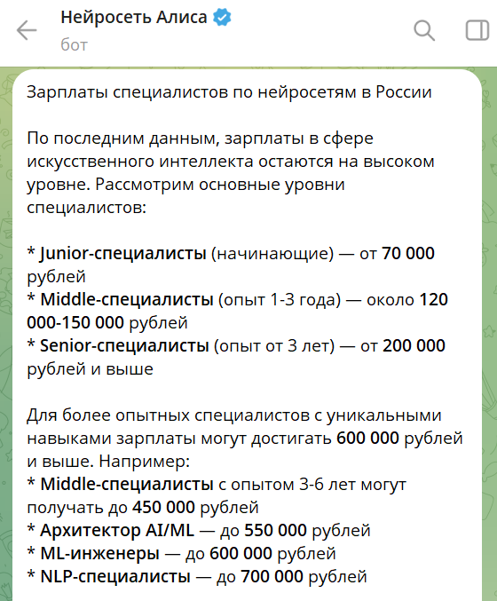Источник: чат-бот Алисы в Telegram https://t.me/alice_ya_bot алиса нейросеть