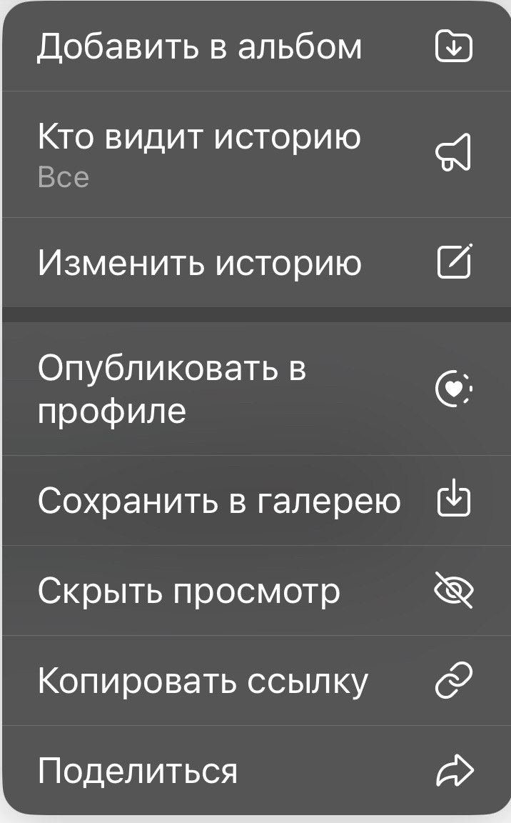 просмотр или кэширование сторис
