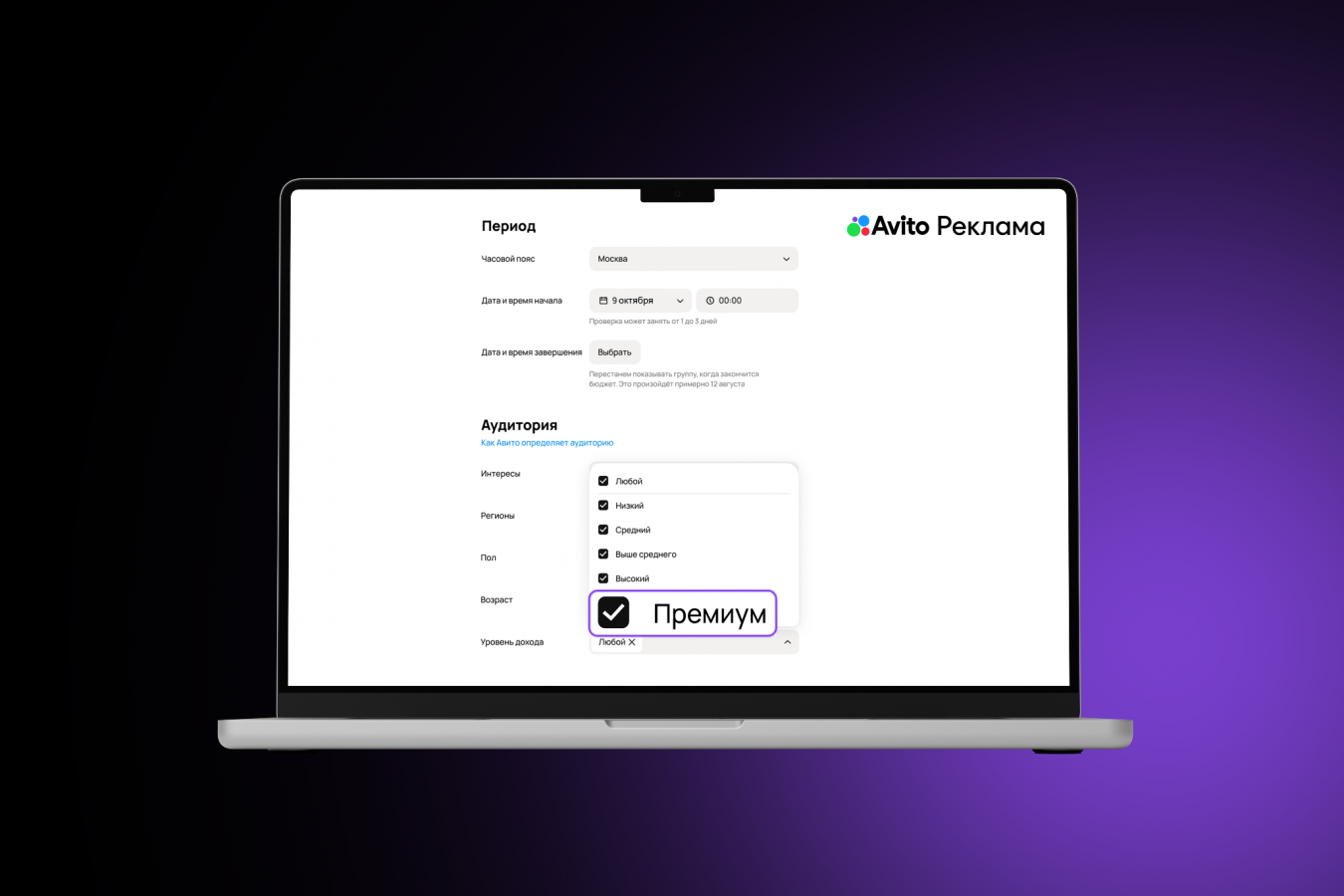 премиум аудитория авито