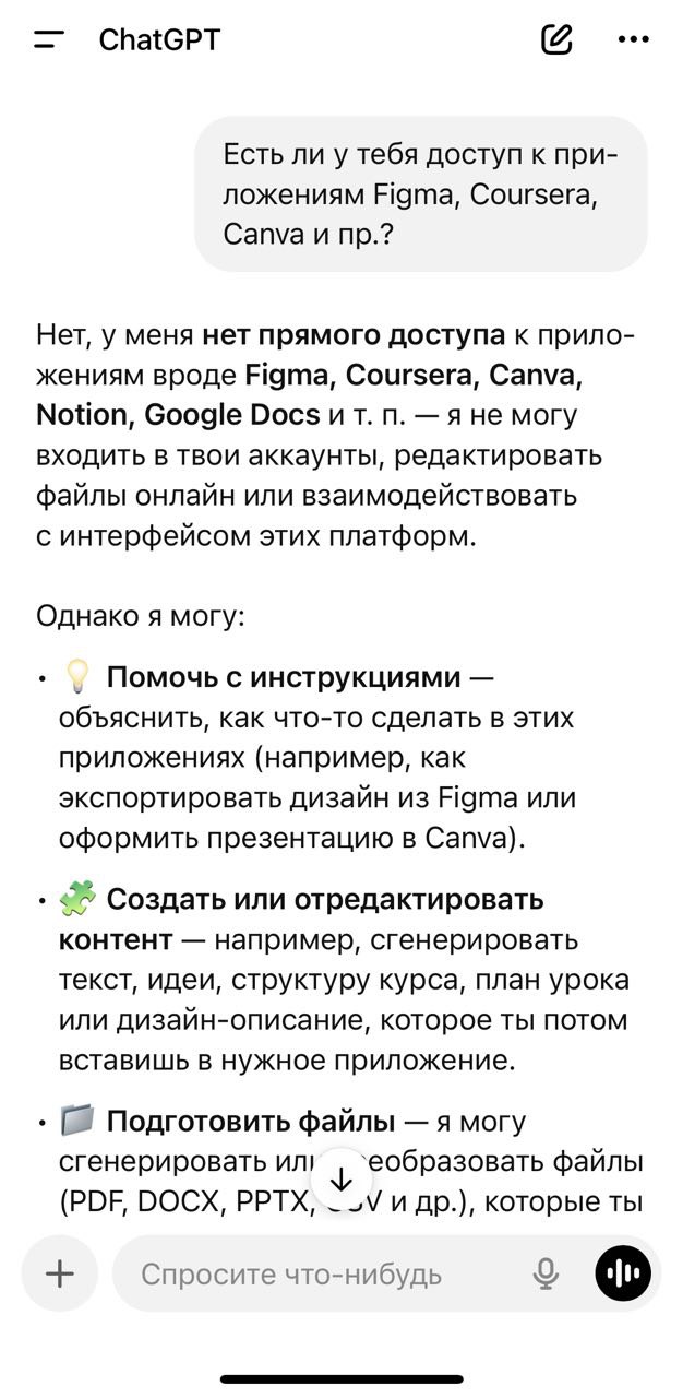 Chatgpt приложения встроенные