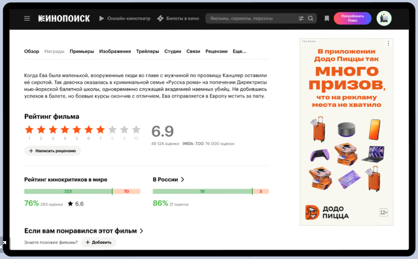 Фантех Premium Баннер / Источник: блог Яндекс Рекламы