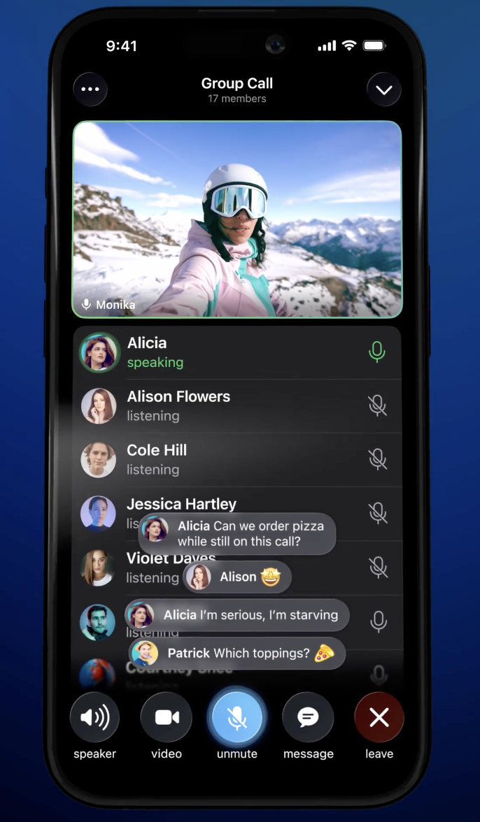 Групповые звонки Телеграм - как ставить реакции 