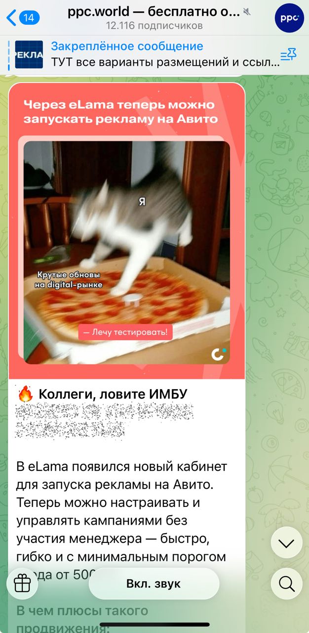 Пример использования «Спойлера» / Источник: Telegram-канал ppc.world Как сделать скрытый текст в Telegram
