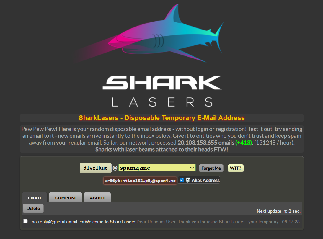 скриншот сервиса SharkLasers