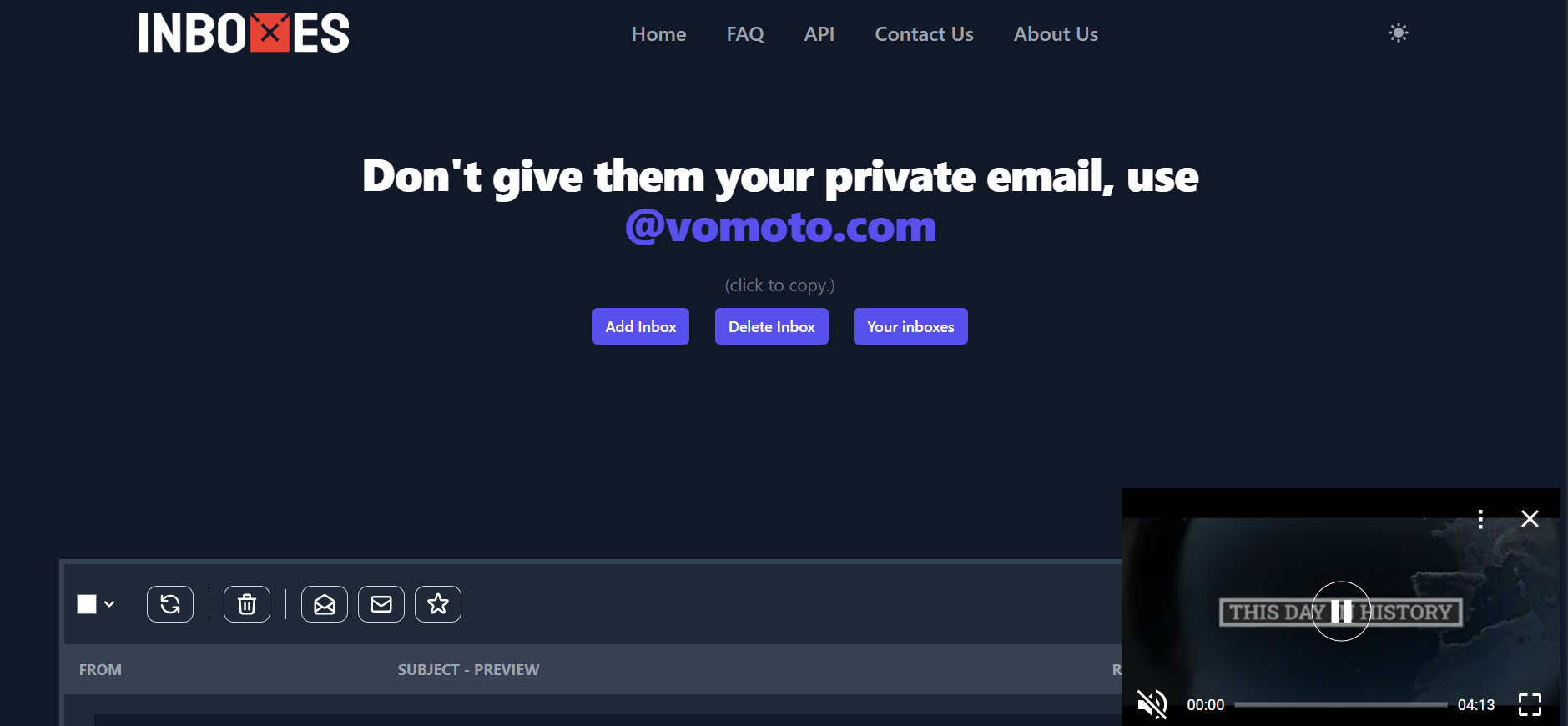 скриншот сервиса Inboxes