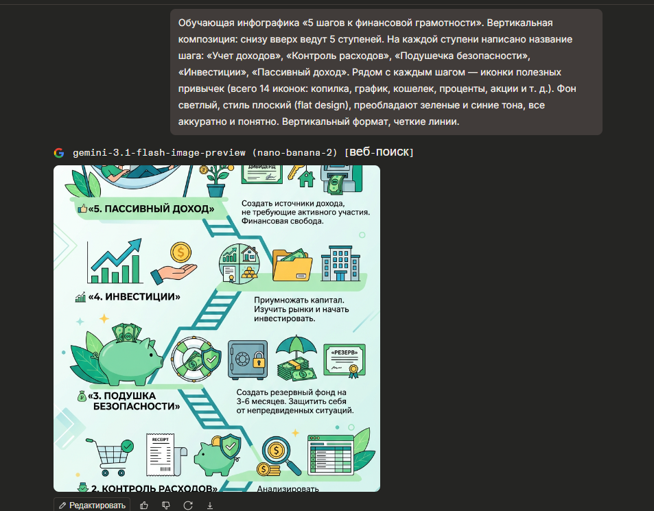 Источник: результат нашего тестирования Nano Banana 2 в Arena нейросеть для генерации инфографики