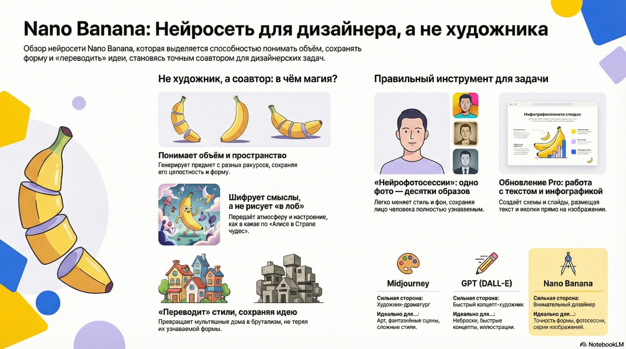 нано банана сделать инфографику