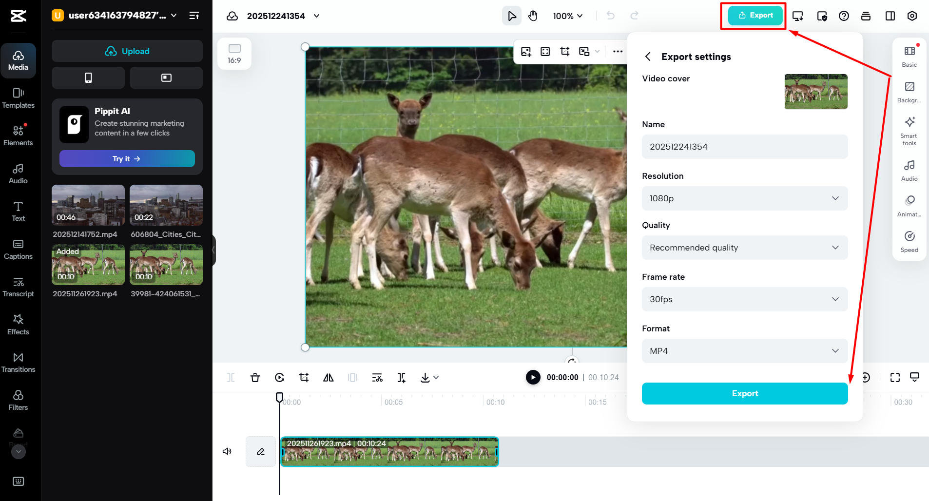 Источник: скриншот интерфейса CapCut