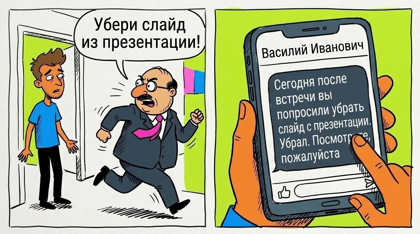 Пример: как избегажать конфликта с начальником и письменно фиксировать его устные договоренности